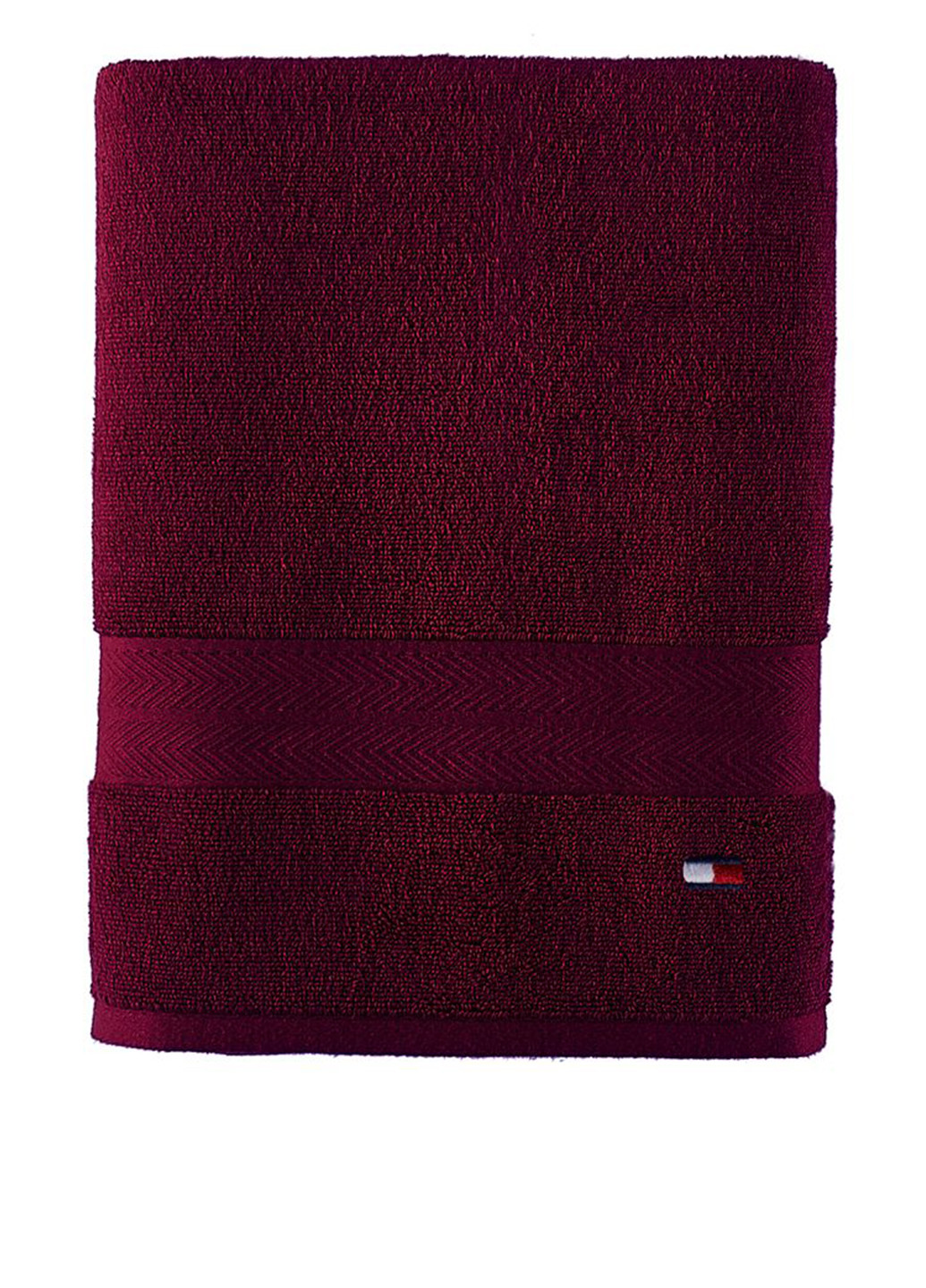 Tommy Hilfiger полотенце, 76х138 см однотонный бордовый производство - Индия