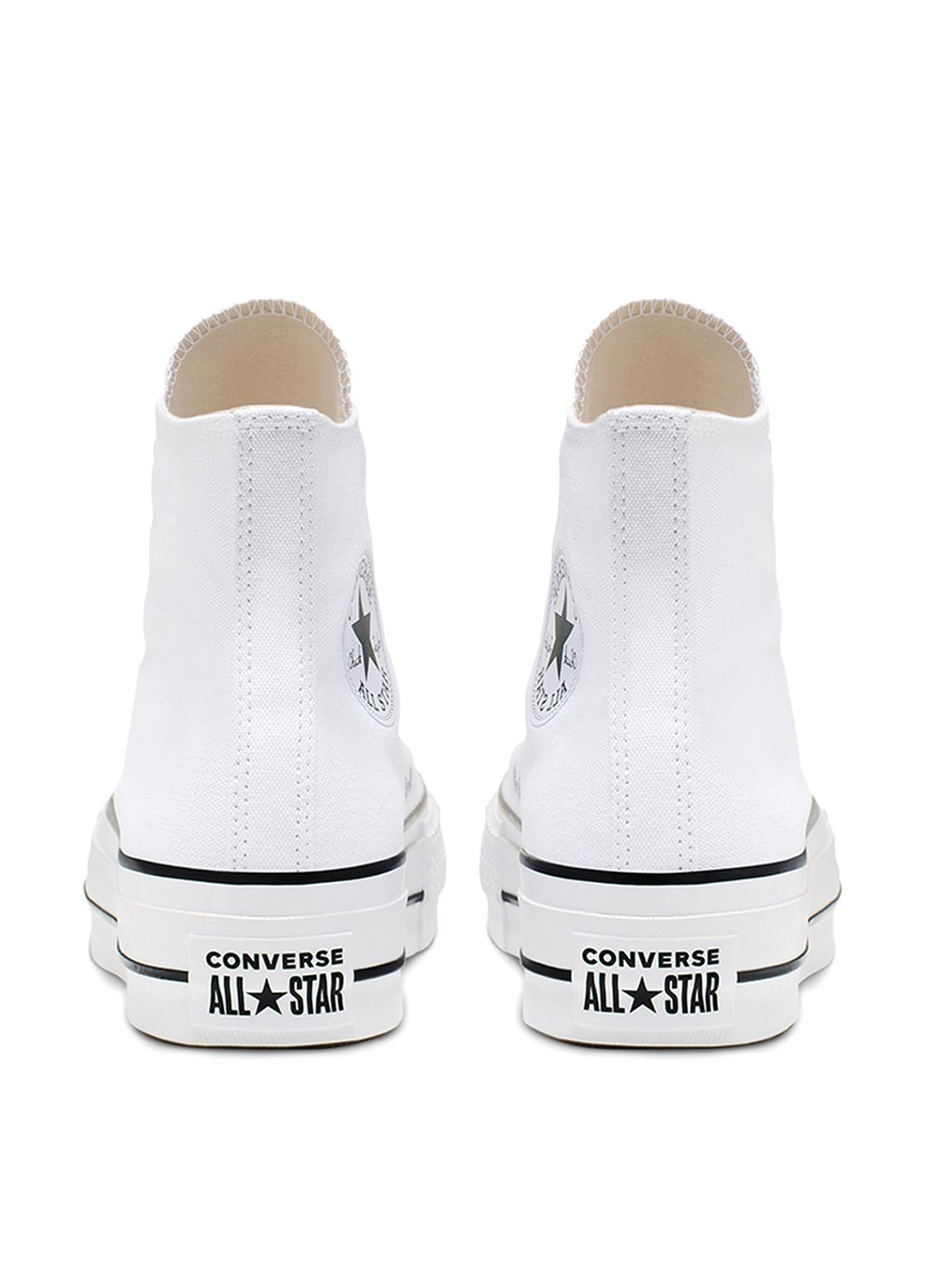 Белые кеды Converse CHUCK TAYLOR ALL STAR LIFT PLATFORM CANVAS с логотипом, с белой подошвой, люверсы