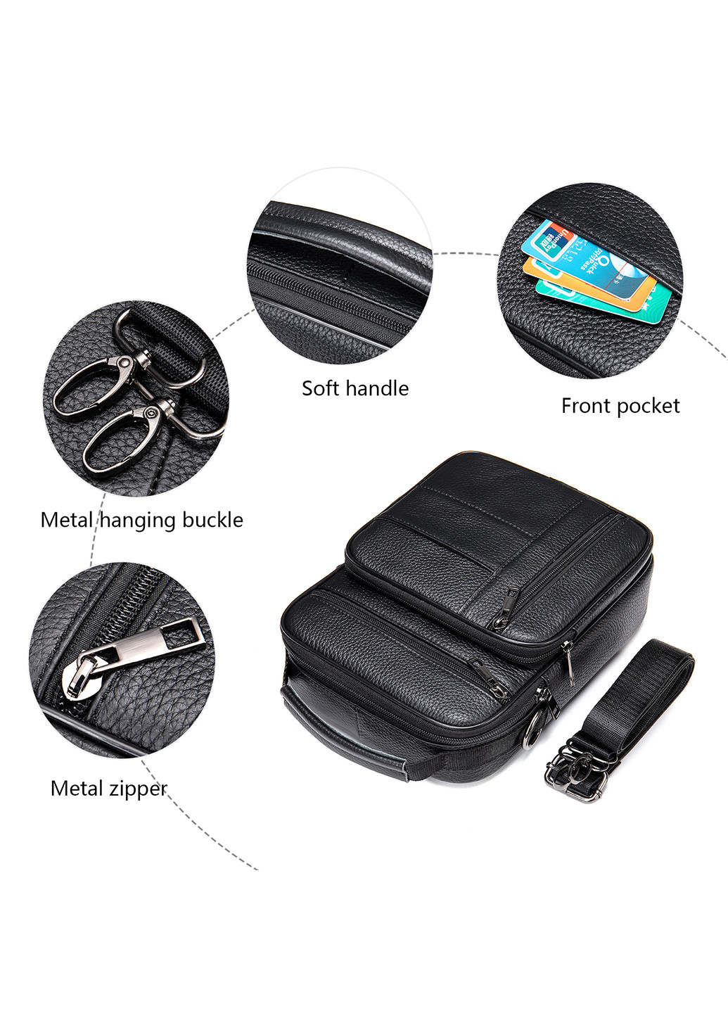 Мужской кожаный мессенджер 20х25,5х5,5 см Vintage (252131012)