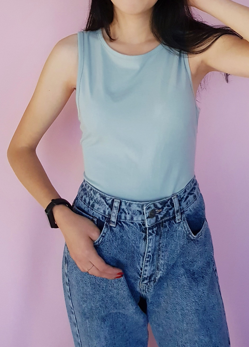 Боді-майка однотонний М'ятний Nasty Gal (255994611)