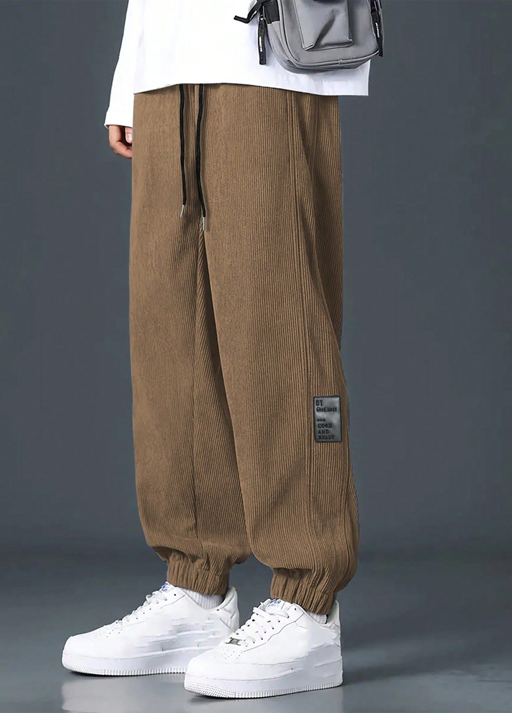 Хаки кэжуал демисезонные джоггеры брюки SHEIN