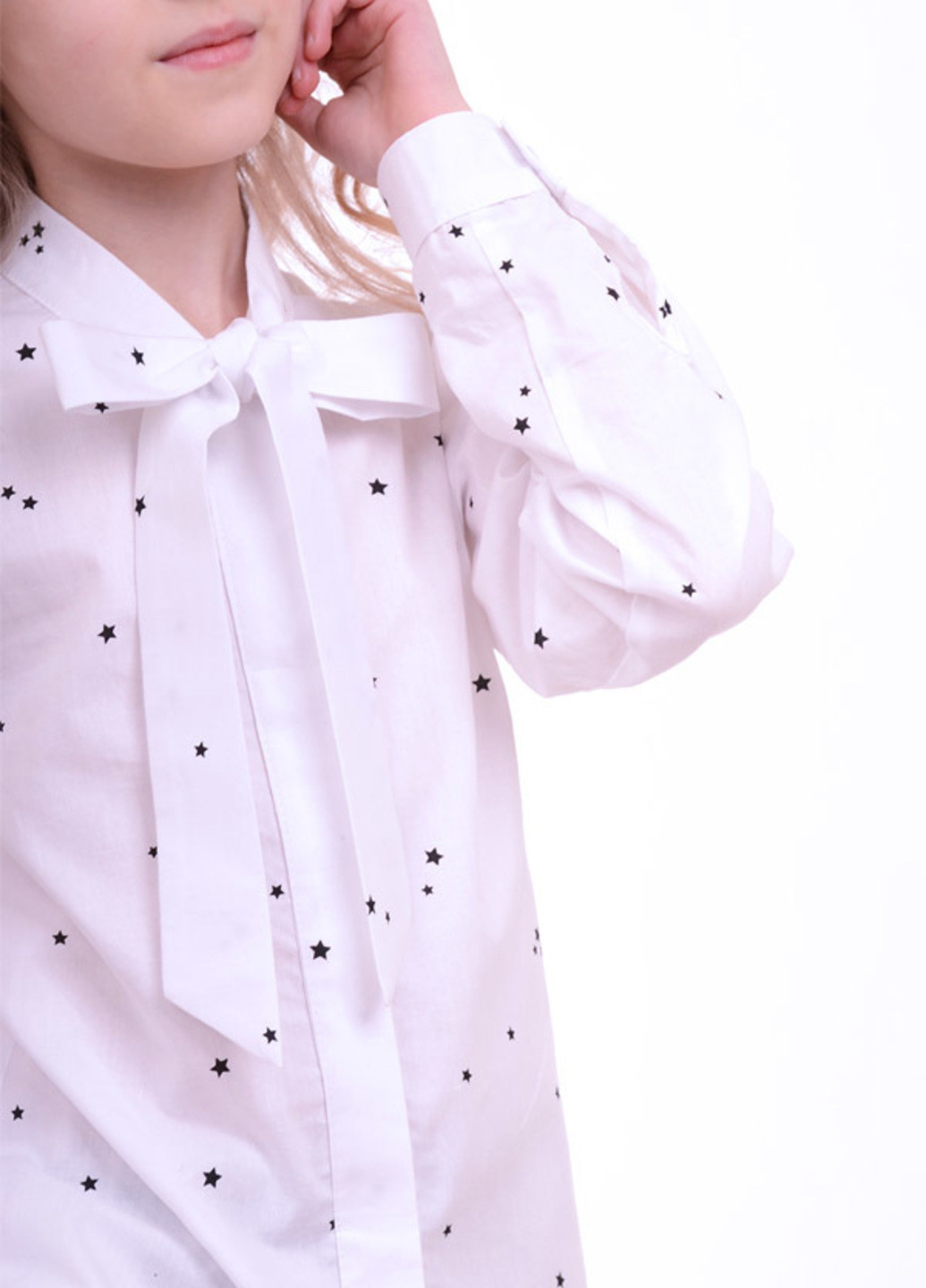 Белая с звездным узором блузка Luxik летняя