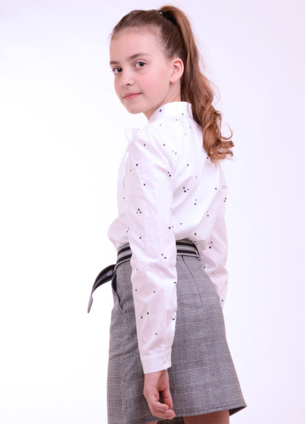 БАВОВНЯНА БЛУЗА ДЛЯ ДІВЧИНКИ З ДОВГИМ РУКАВОМ Luxik (202444862)