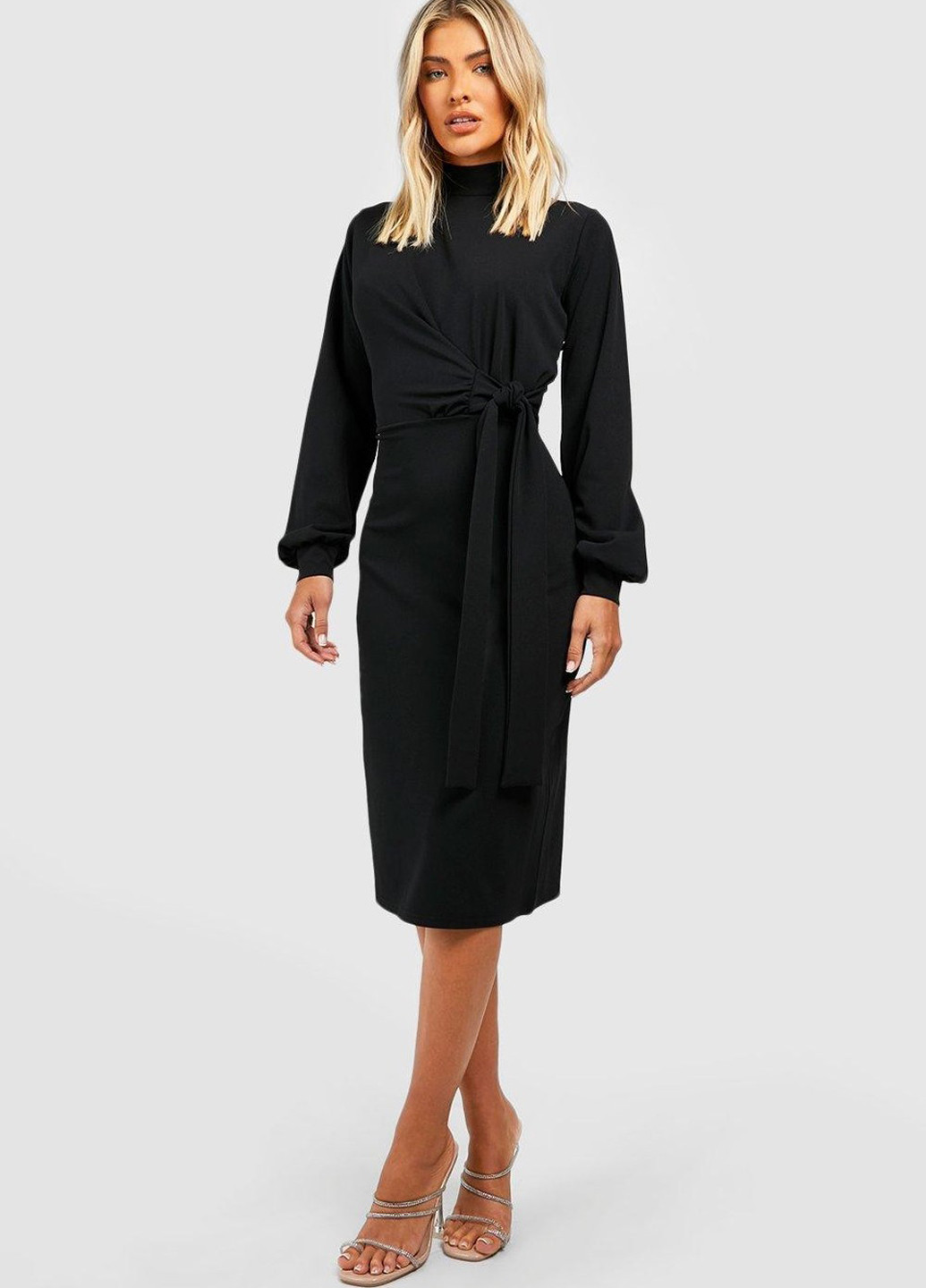 Чорна кежуал платье Boohoo однотонна