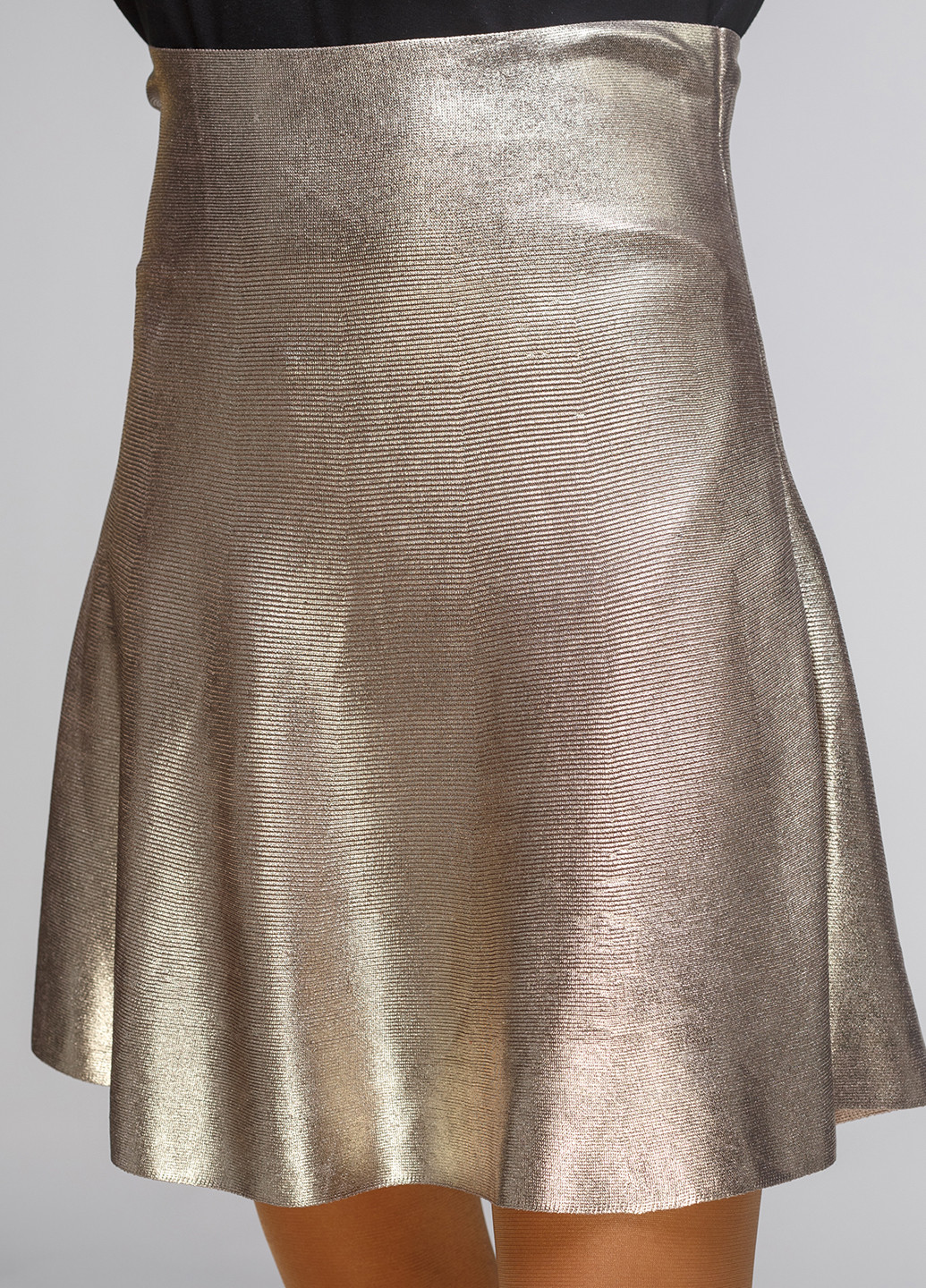 Золотая кэжуал однотонная юбка Zara клешированная
