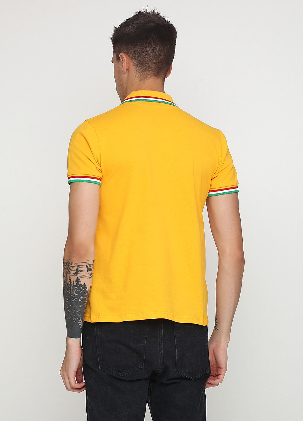 Желтая футболка-поло для мужчин Manatki однотонная