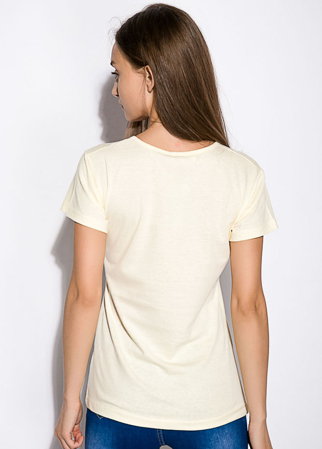 Блідо-жовта літня футболка Time of Style