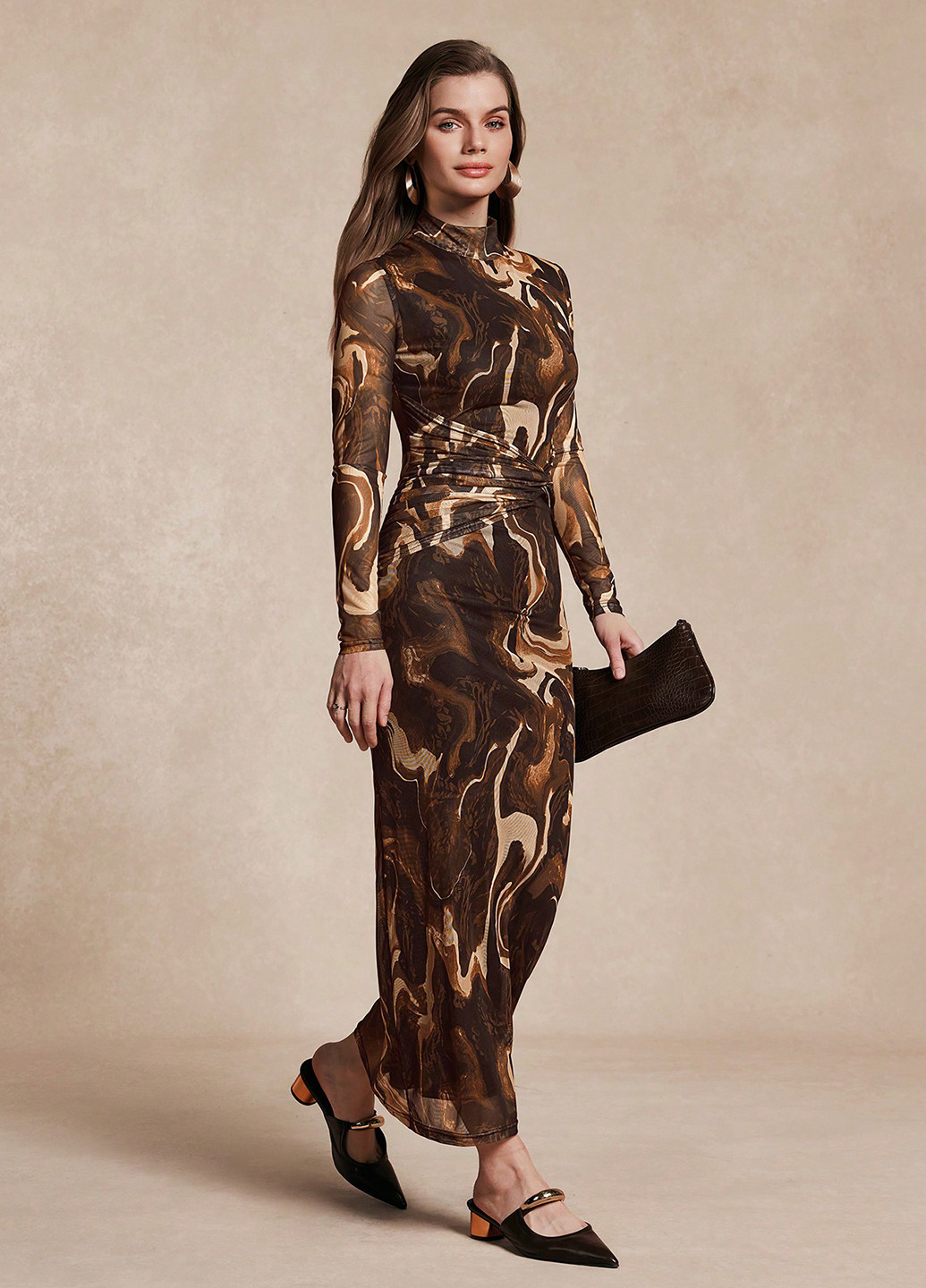 Комбінована кежуал сукня футляр SHEIN з абстрактним візерунком