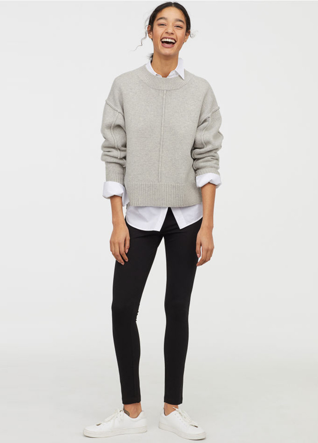 Черные демисезонные леггинсы H&M