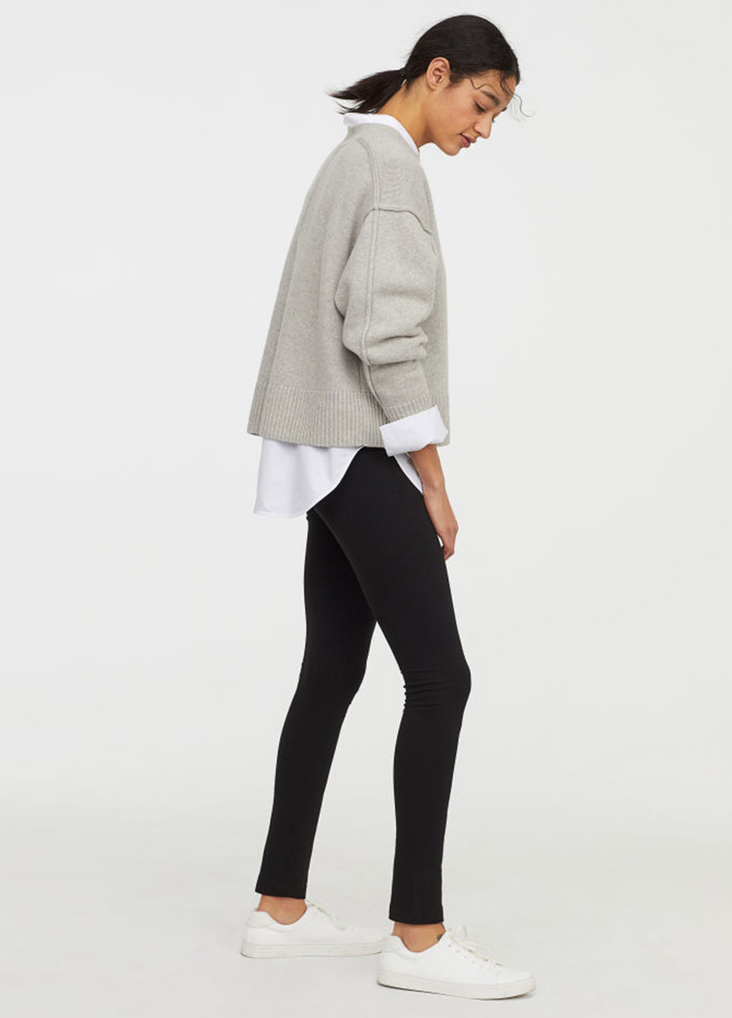 Черные демисезонные леггинсы H&M