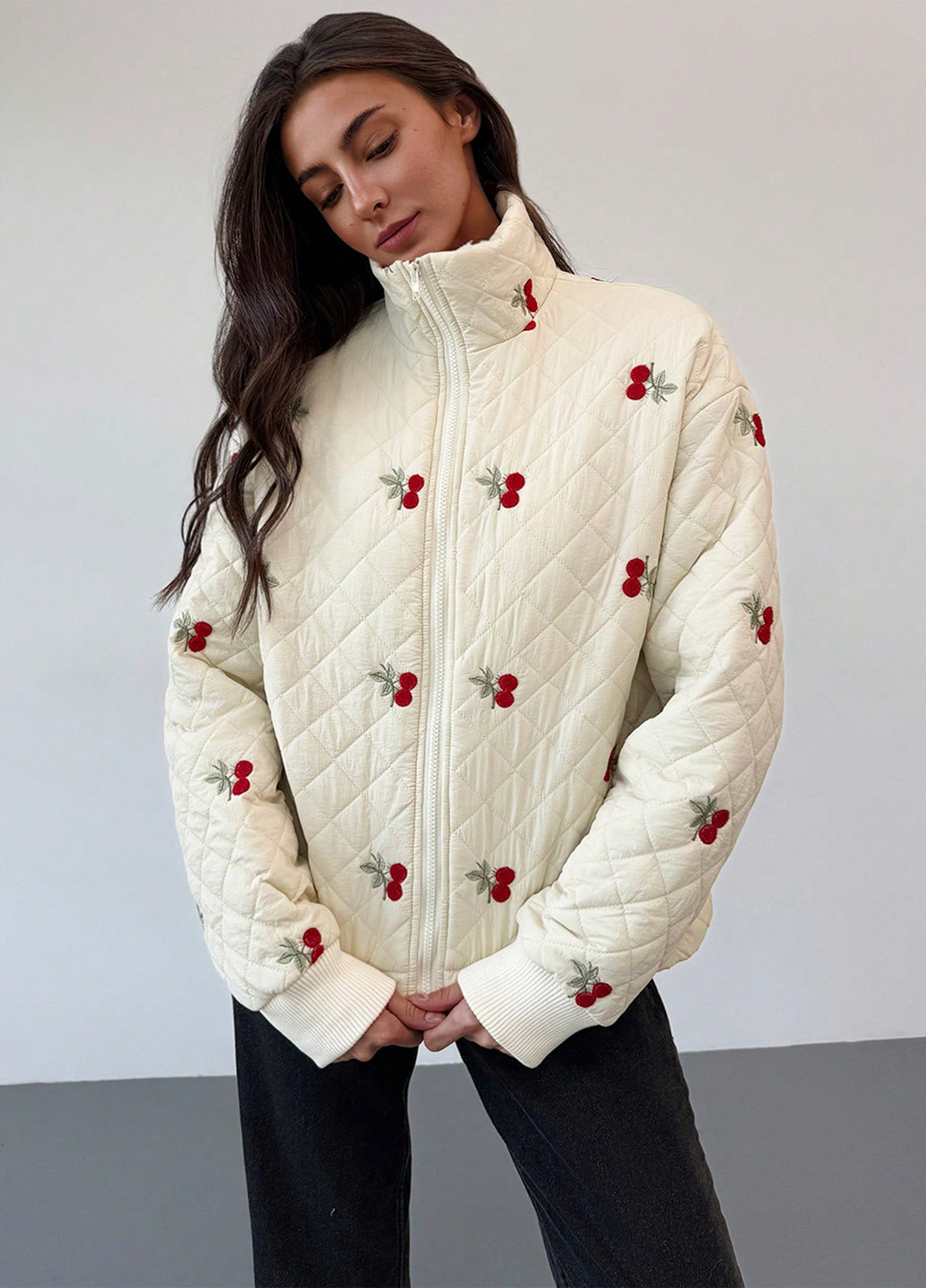 Кремова зимня куртка куртка-лайнер SHEIN