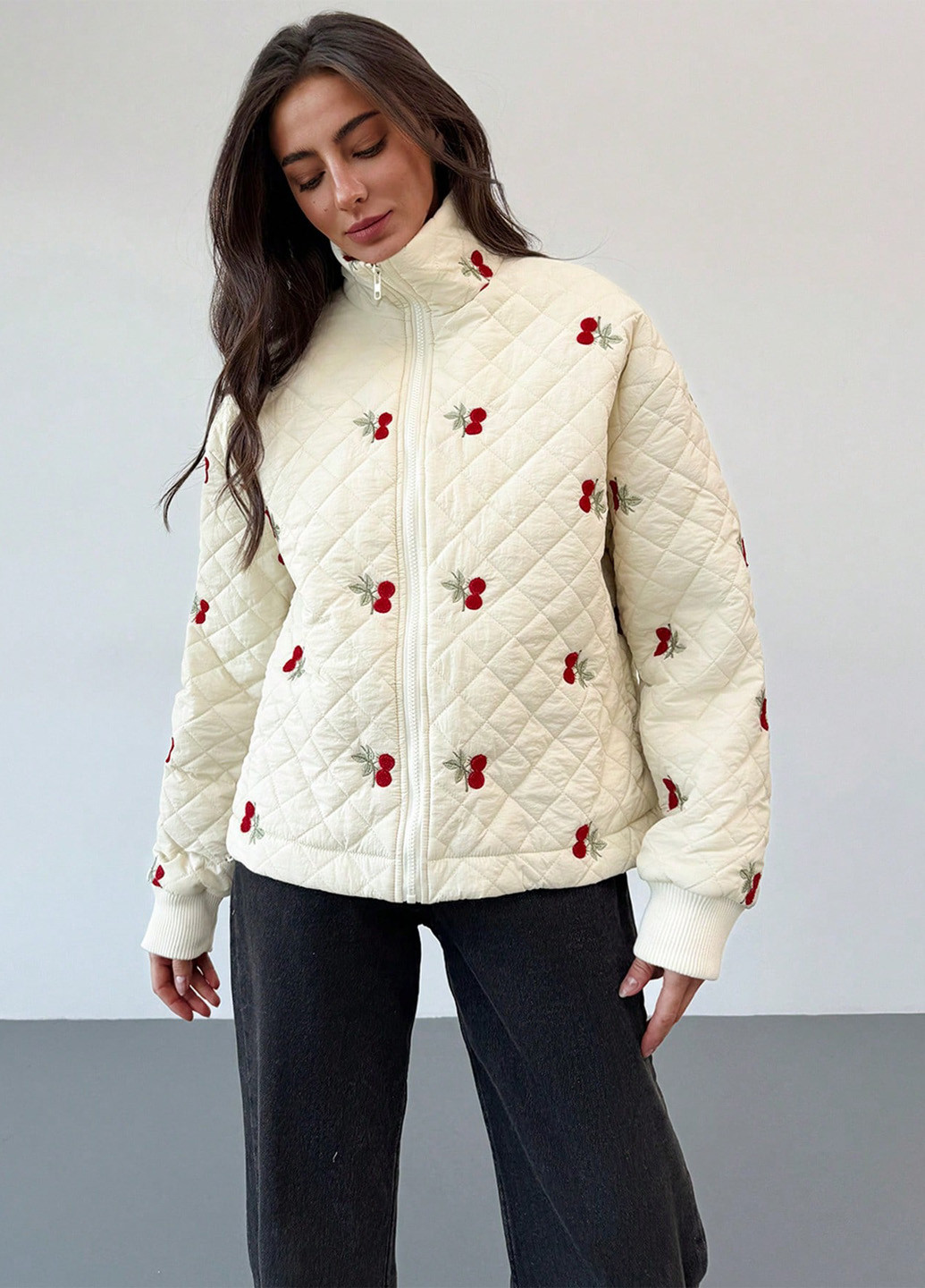 Кремова зимня куртка куртка-лайнер SHEIN