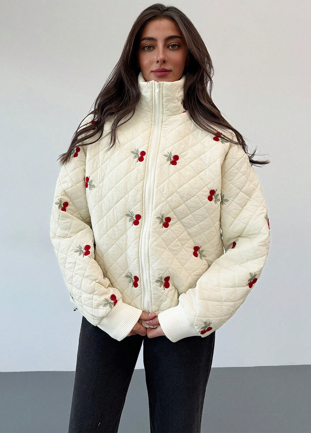 Кремова зимня куртка куртка-лайнер SHEIN