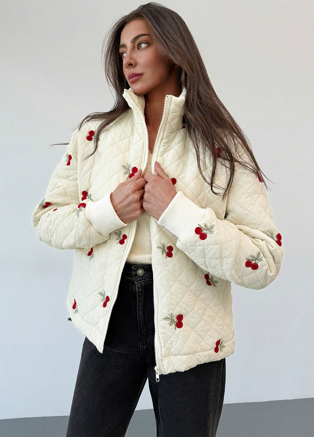 Кремова зимня куртка куртка-лайнер SHEIN