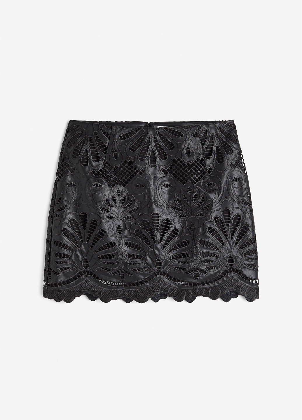 Черная коктейльный с орнаментом юбка H&M а-силуэта (трапеция)