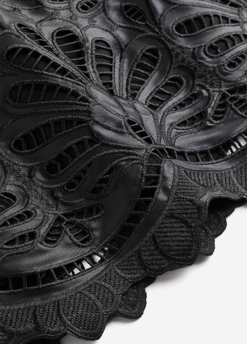 Черная коктейльный с орнаментом юбка H&M а-силуэта (трапеция)