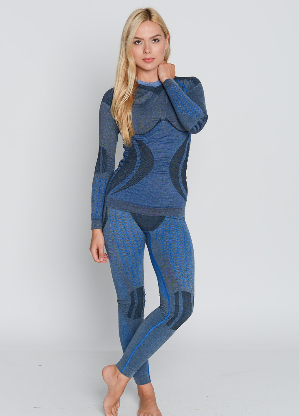 Жіноча термокофта з шерстю альпаки M-L Hanna Style сині спортивні