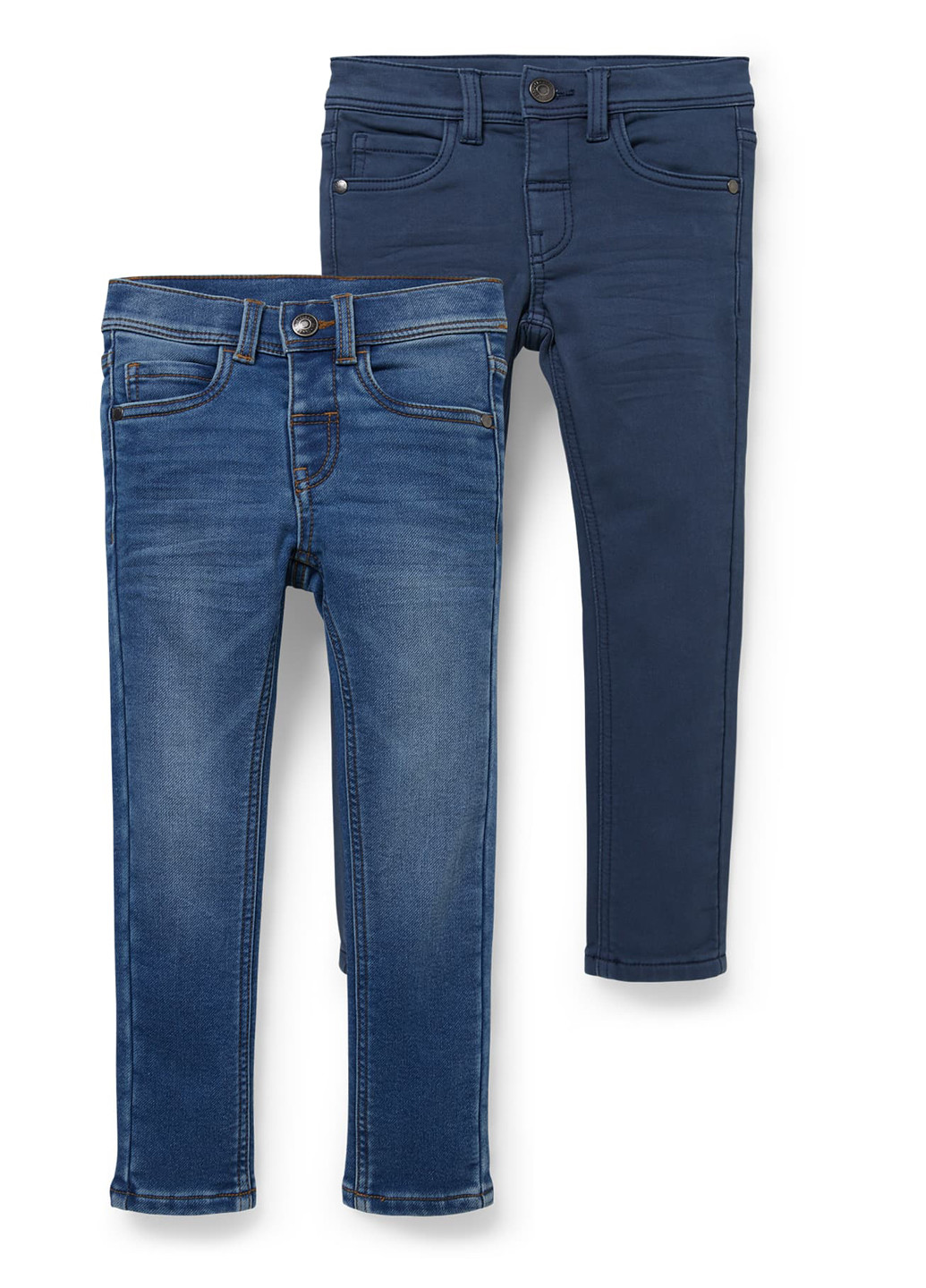 Синие демисезонные зауженные джинсы (2 шт.) C&A
