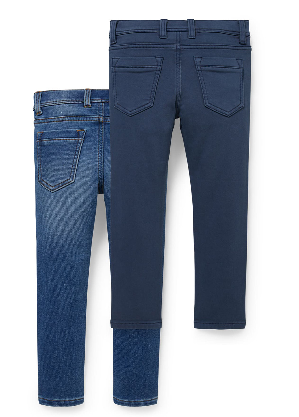 Синие демисезонные зауженные джинсы (2 шт.) C&A