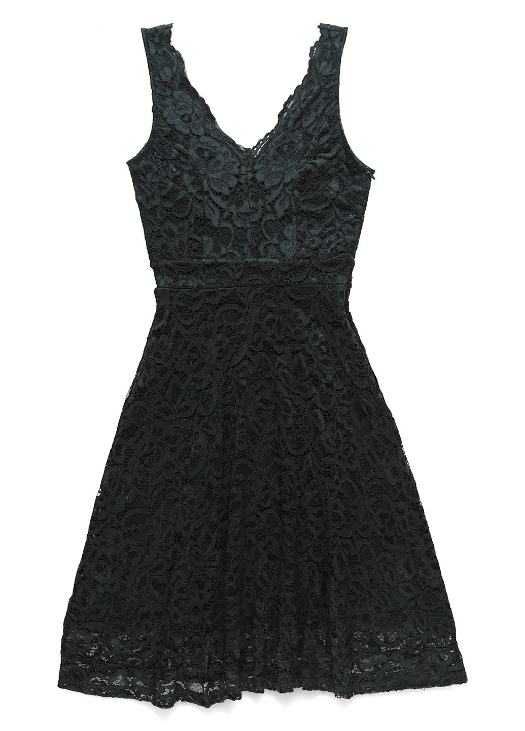 Темно-зеленое праздничный, вечернее платье с юбкой-солнце, с открытой спиной Anna Field однотонное