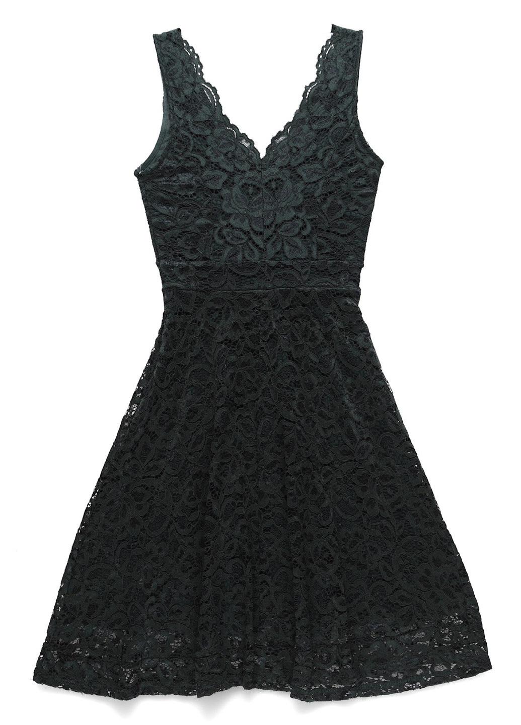 Темно-зеленое праздничный, вечернее платье с юбкой-солнце, с открытой спиной Anna Field однотонное