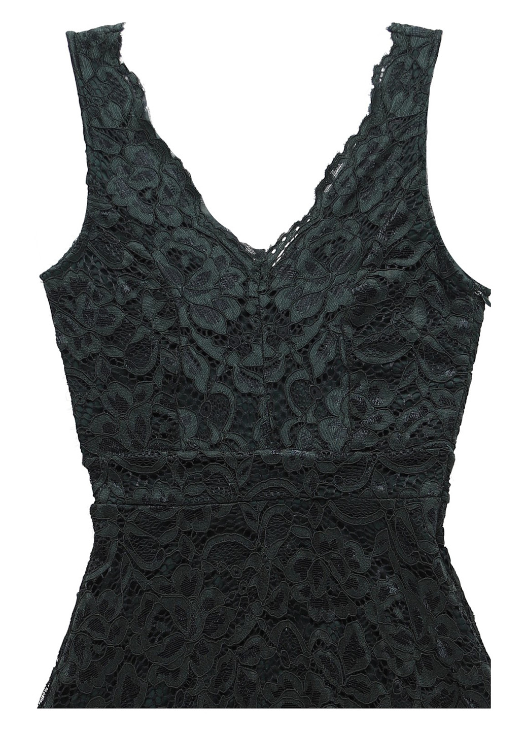 Темно-зеленое праздничный, вечернее платье с юбкой-солнце, с открытой спиной Anna Field однотонное