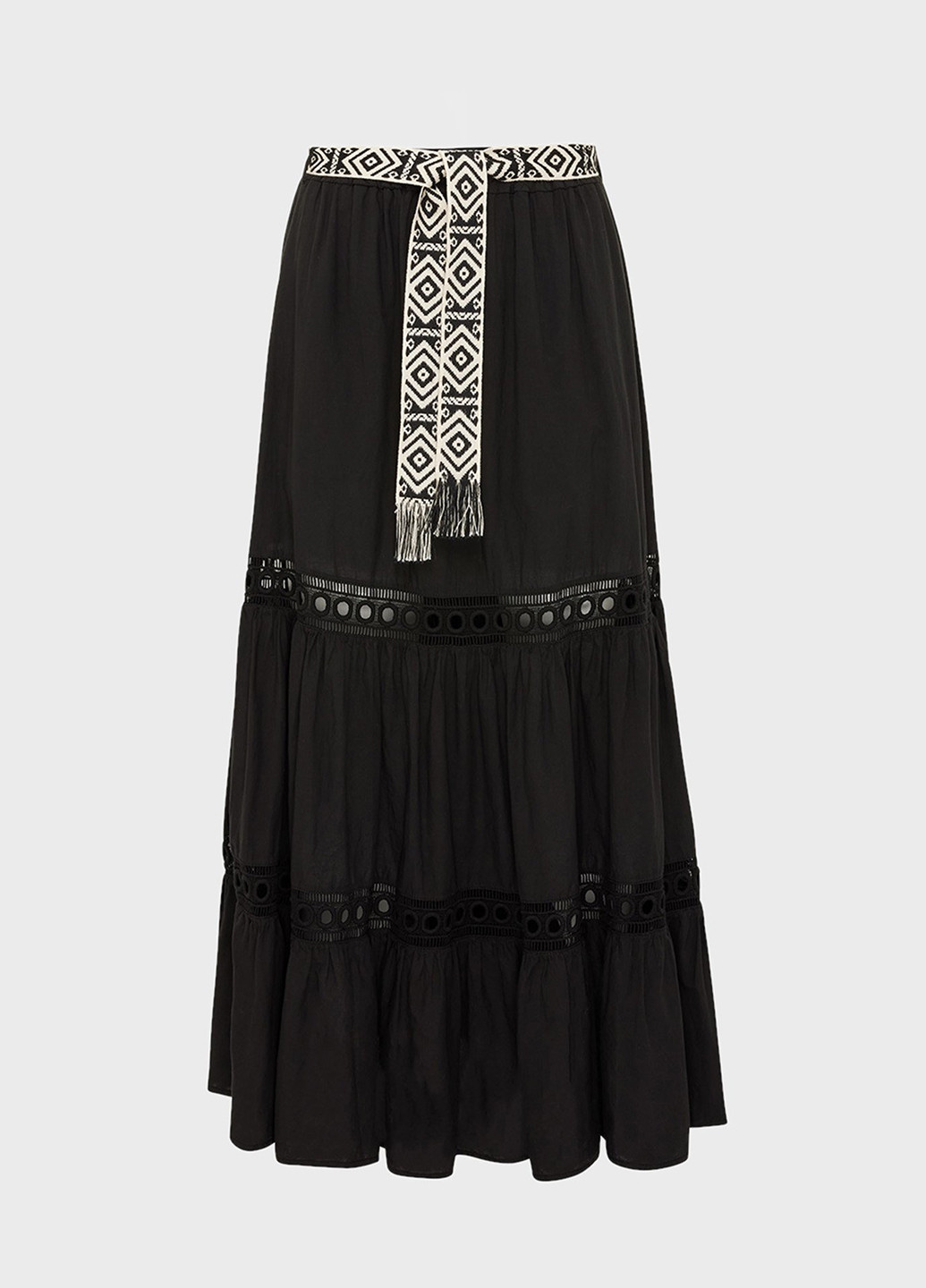 Черная кэжуал с орнаментом юбка Mexx а-силуэта (трапеция)