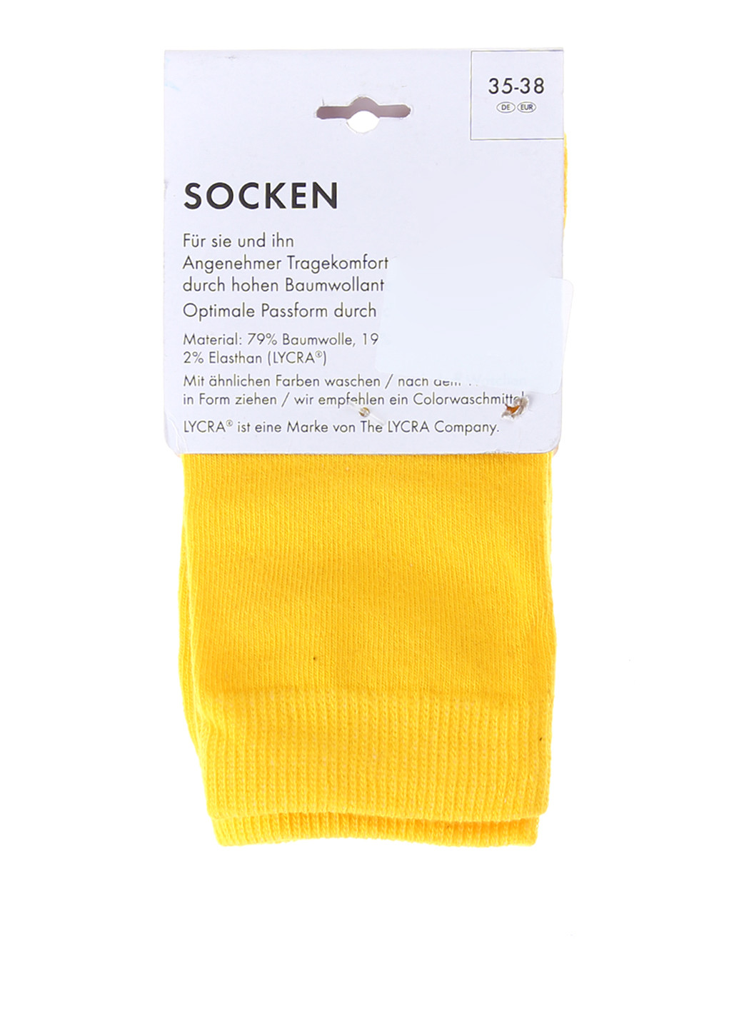 Шкарпетки Lycra жовті повсякденні