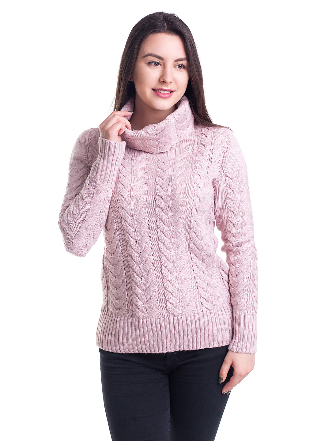 Рожевий демісезонний светр хомут Bakhur