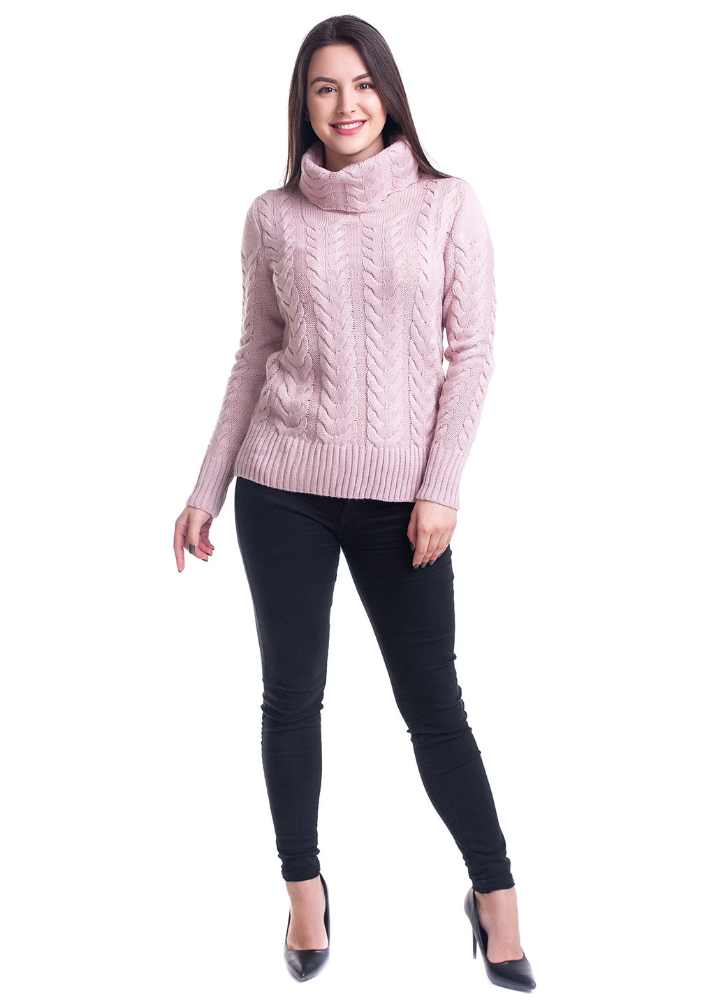 Розовый демисезонный свитер хомут Bakhur