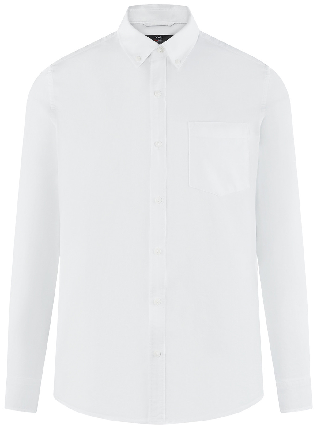 Белая классическая рубашка однотонная Oodji