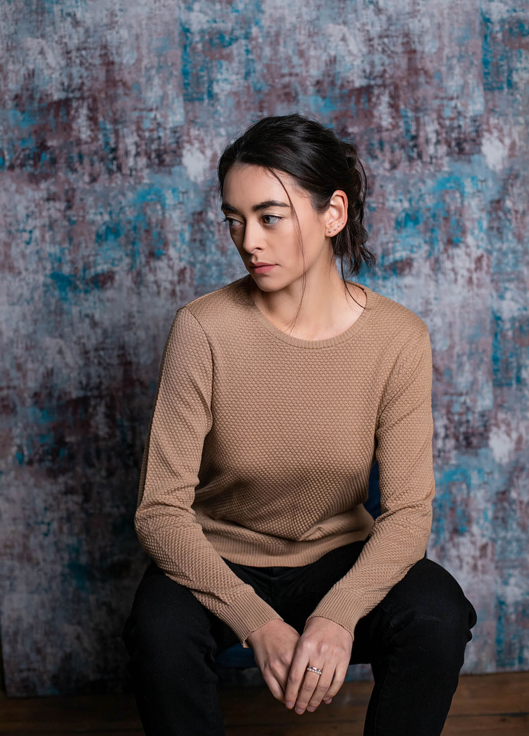 Бежевий демісезонний светр Simple Wear