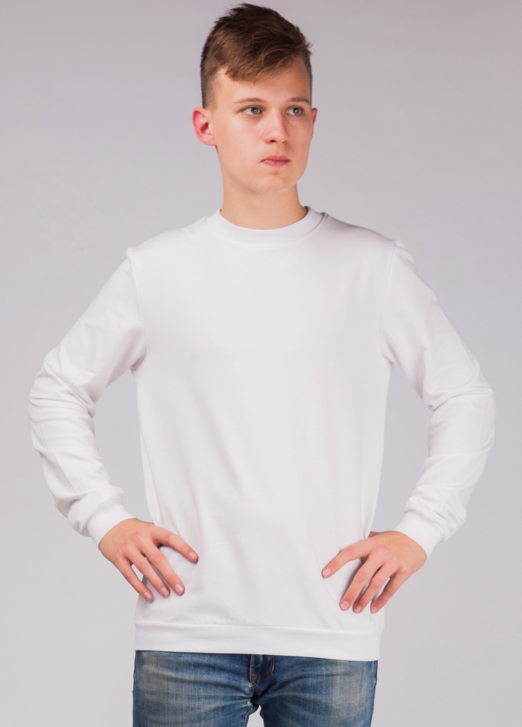 Білий світшот Malta однотонний (162061884)