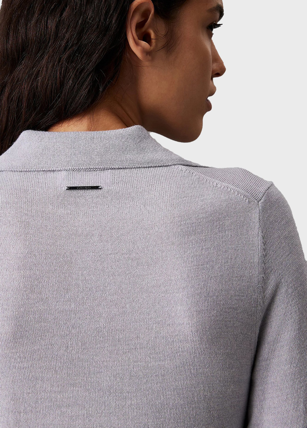 Серое кэжуал платье платье-свитер Calvin Klein меланжевое