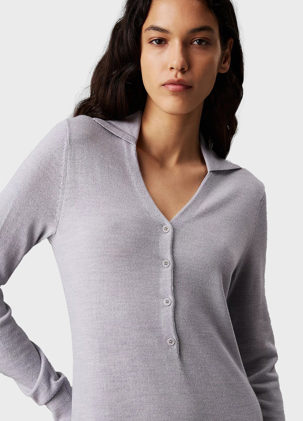 Серое кэжуал платье платье-свитер Calvin Klein меланжевое