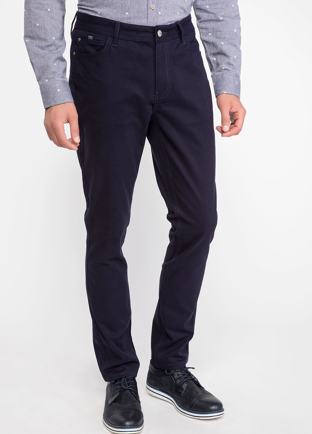 Темно-синие кэжуал демисезонные зауженные брюки DeFacto