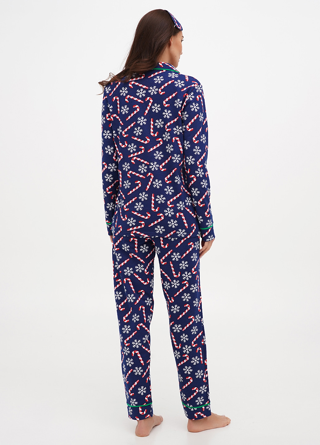 Синя зимня піжама (сорочка, штани) Lucci