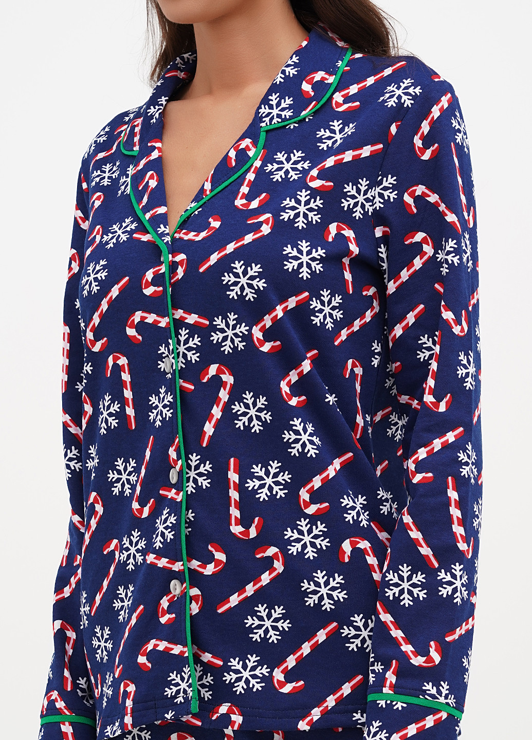 Синя зимня піжама (сорочка, штани) Lucci