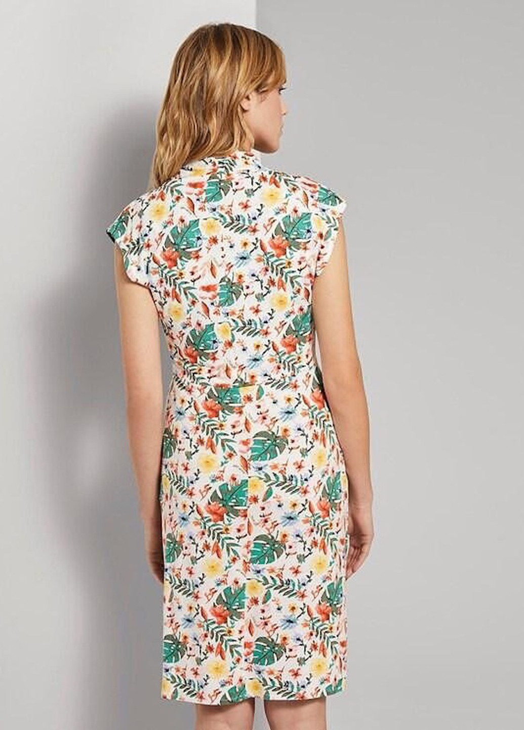 Комбинированное кэжуал платье рубашка Tom Tailor с цветочным принтом