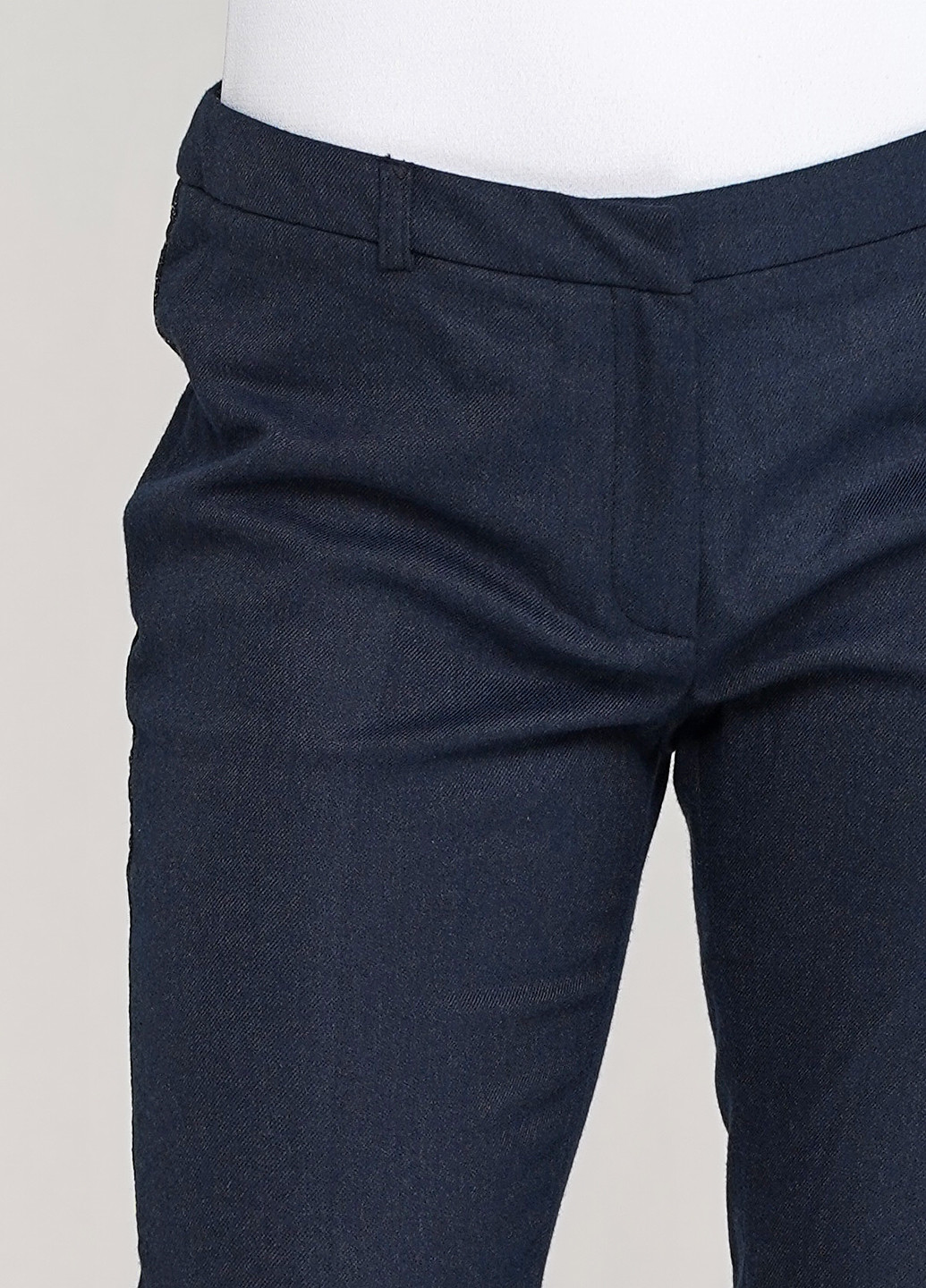 Темно-синие кэжуал демисезонные прямые брюки Naf Naf