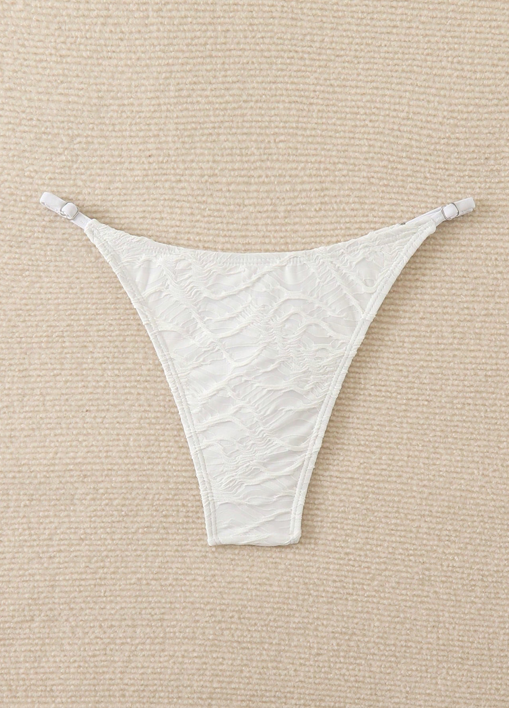 Белые купальные трусики однотонные SHEIN