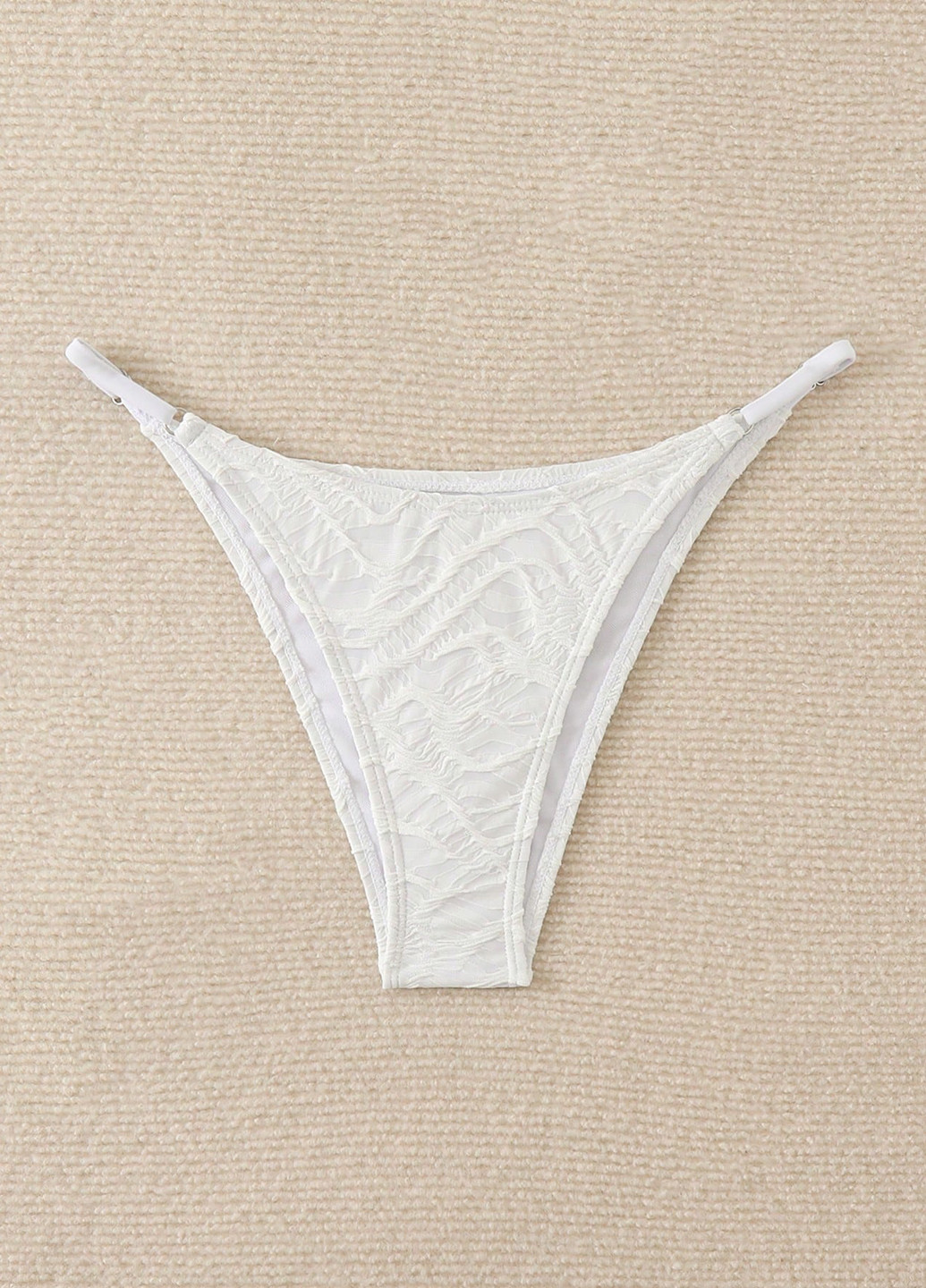 Белые купальные трусики однотонные SHEIN