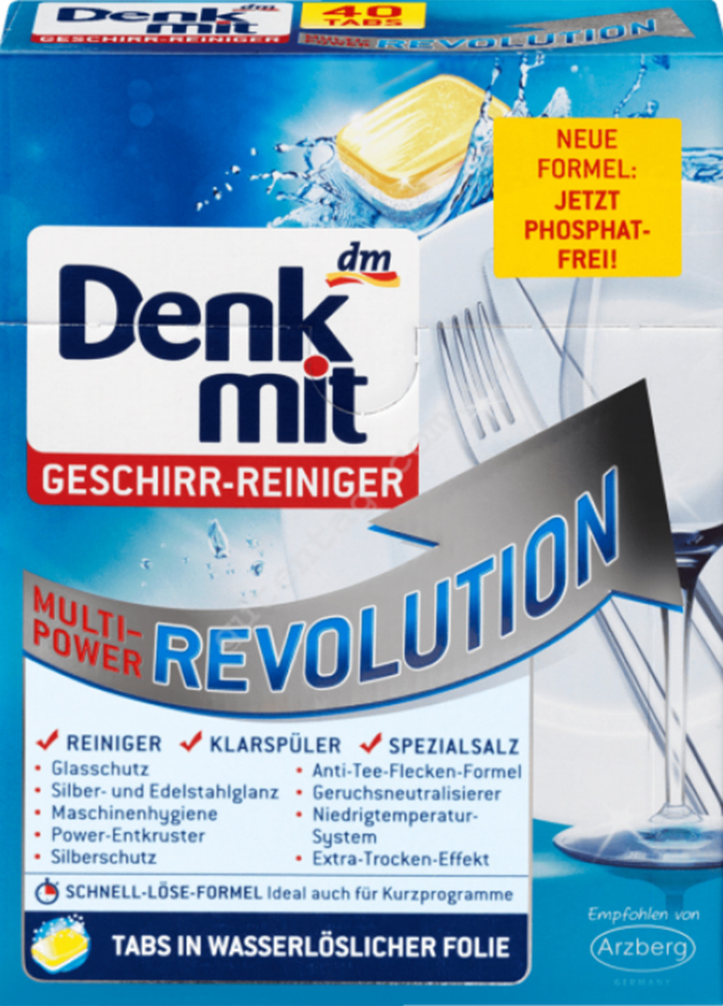 Таблетки для посудомоечных машин Revolution 40 шт. Denkmit (254661144)