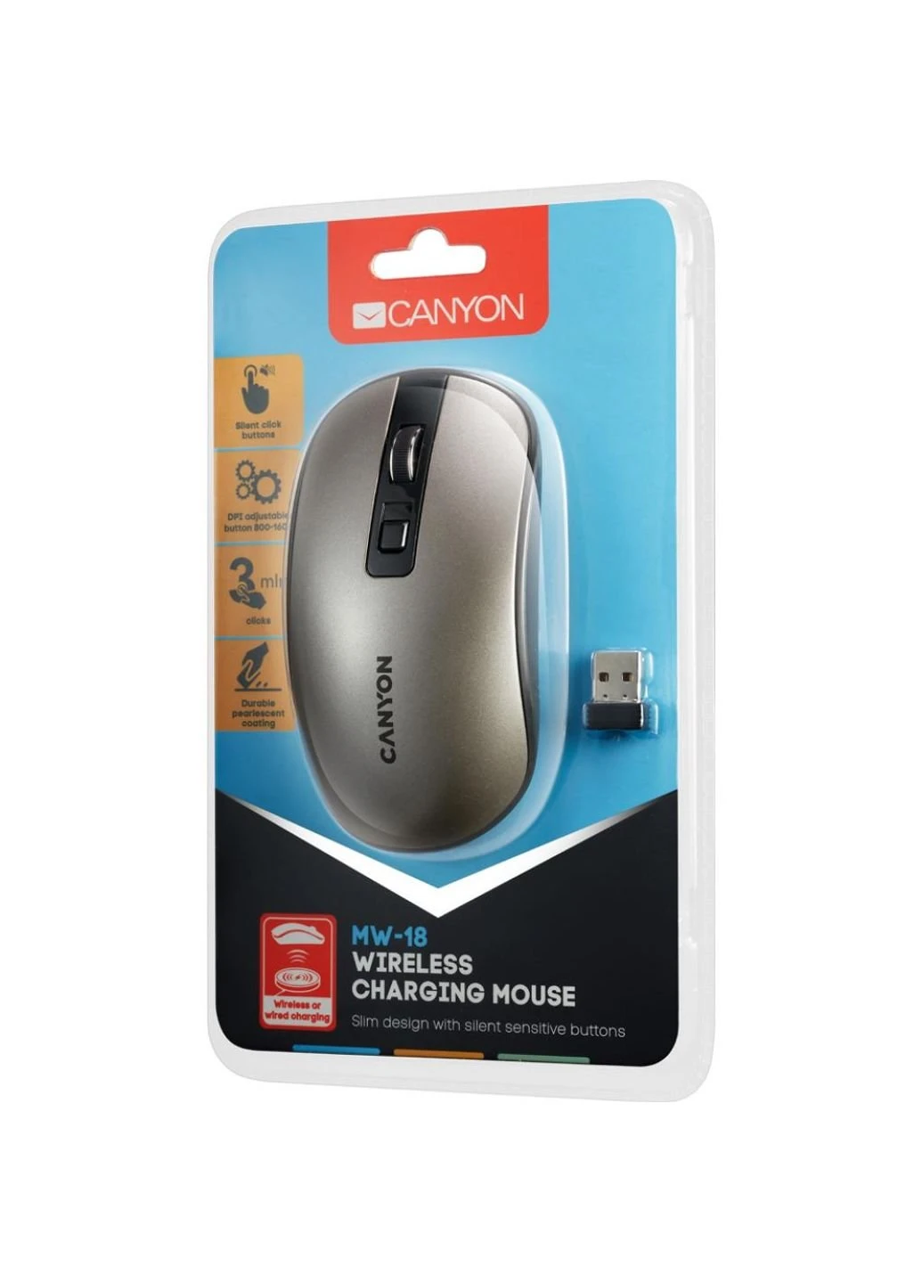 Мишка MW-18 Wireless Dark Grey (CNS-CMSW18DG) Canyon (252634518)