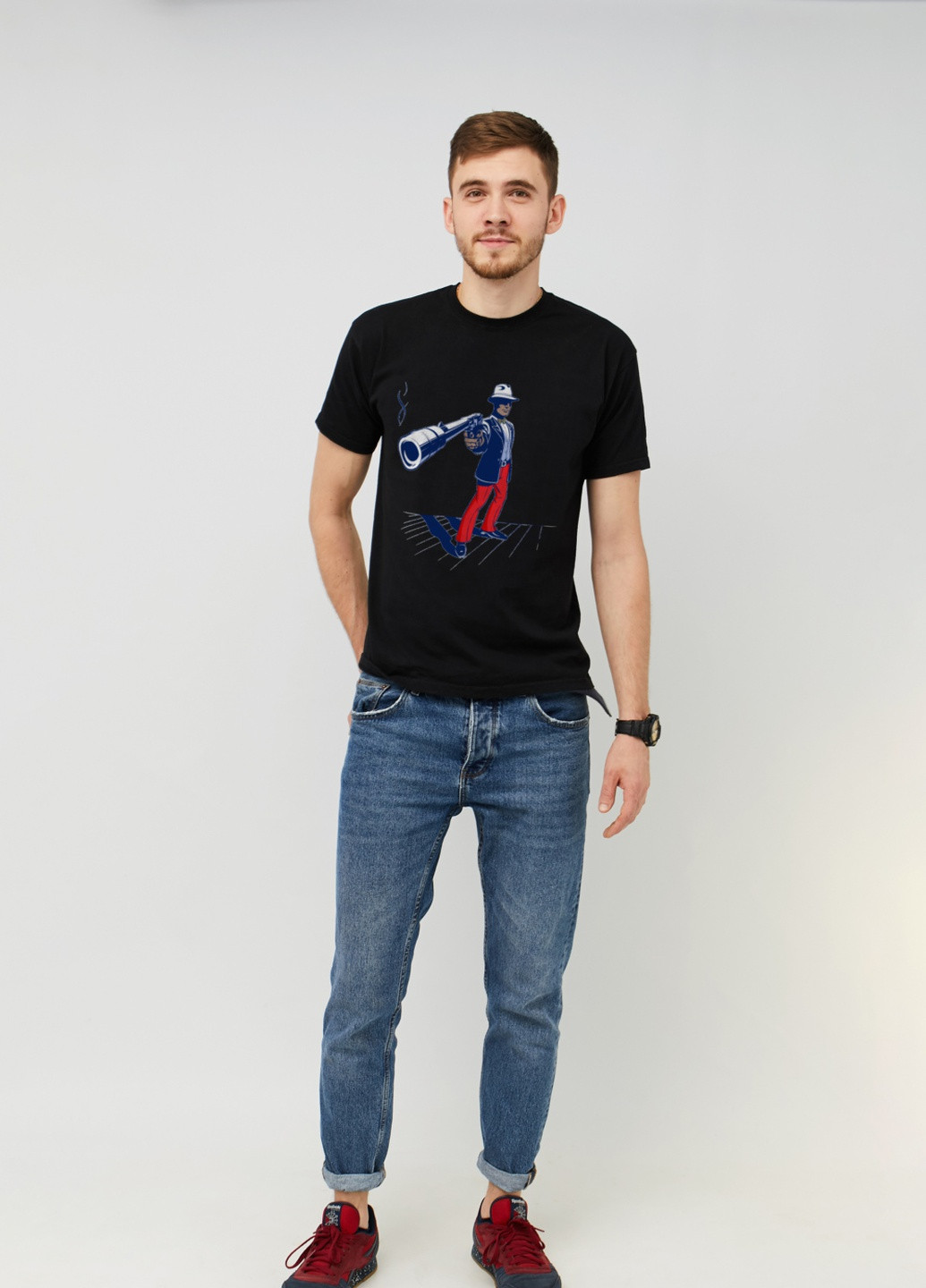 Черная футболка мужская с коротким рукавом Memo