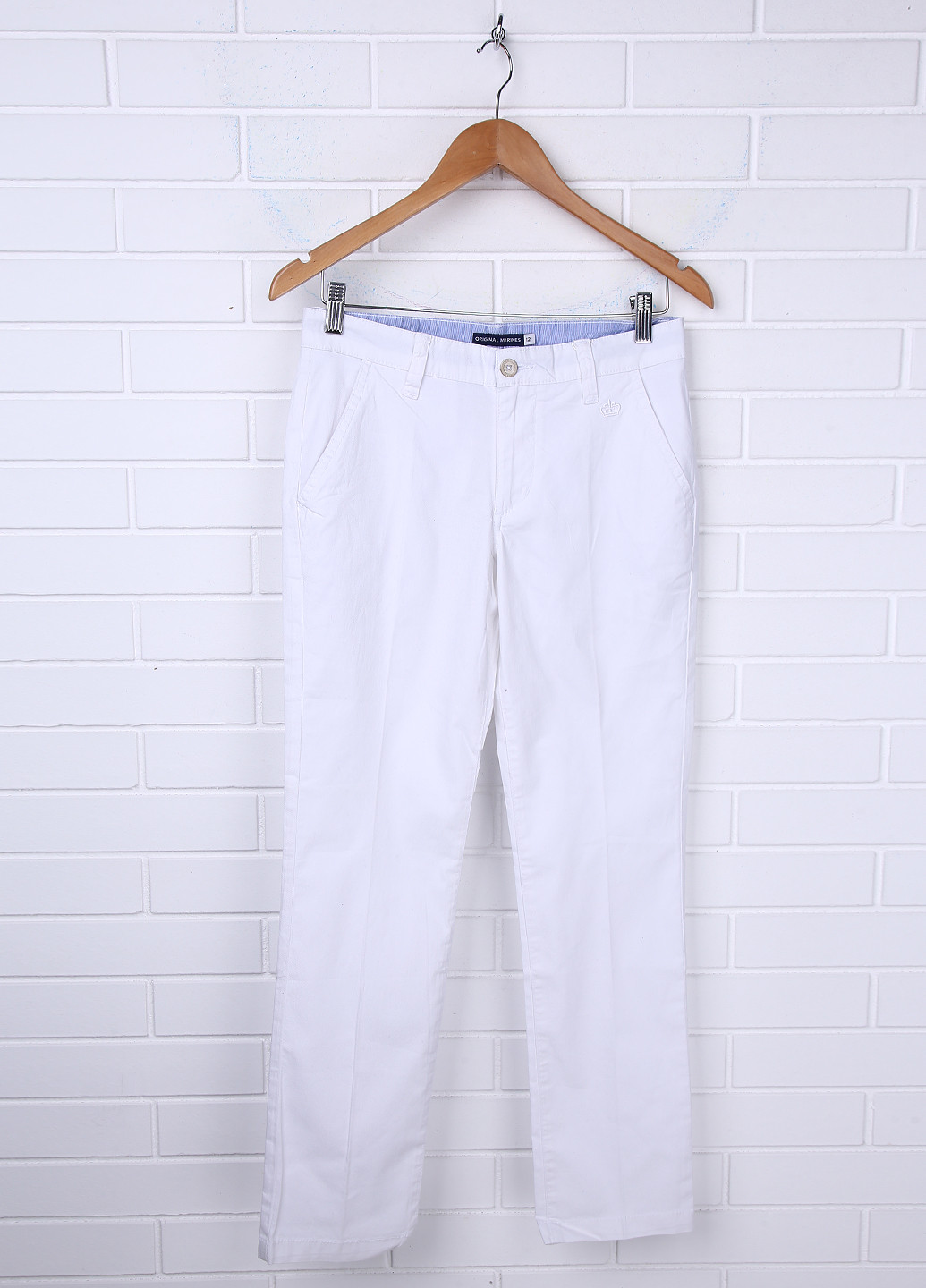 Белые кэжуал летние прямые брюки Original Marines