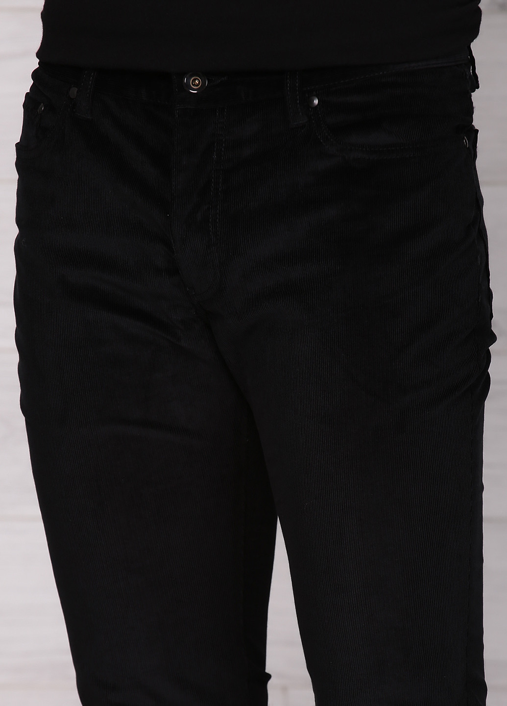 Черные кэжуал демисезонные прямые брюки John Varvatos