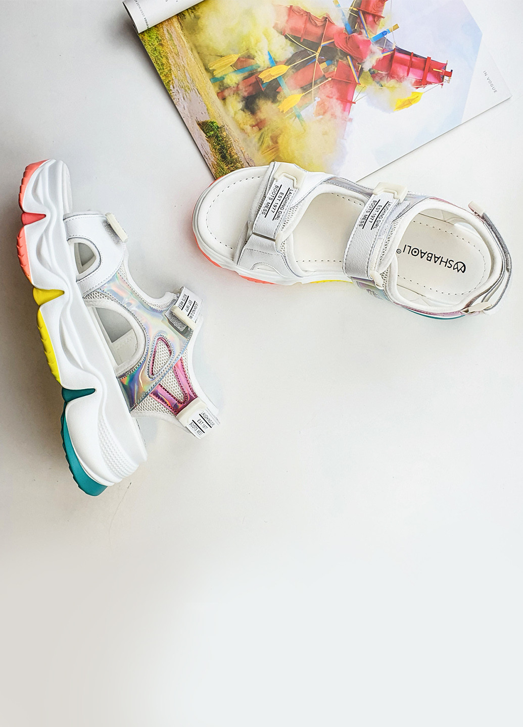 Спортивные сандали женские искусственная кожа на средней платформе спортивные белые 39 Fashion