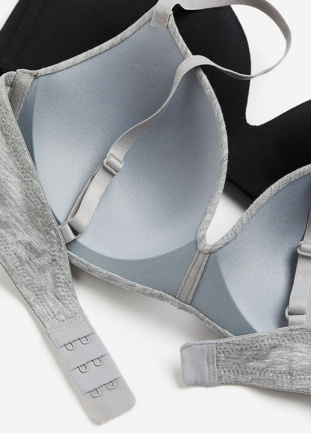 Светло-серый бралетт бюстгалтер H&M с косточками хлопок