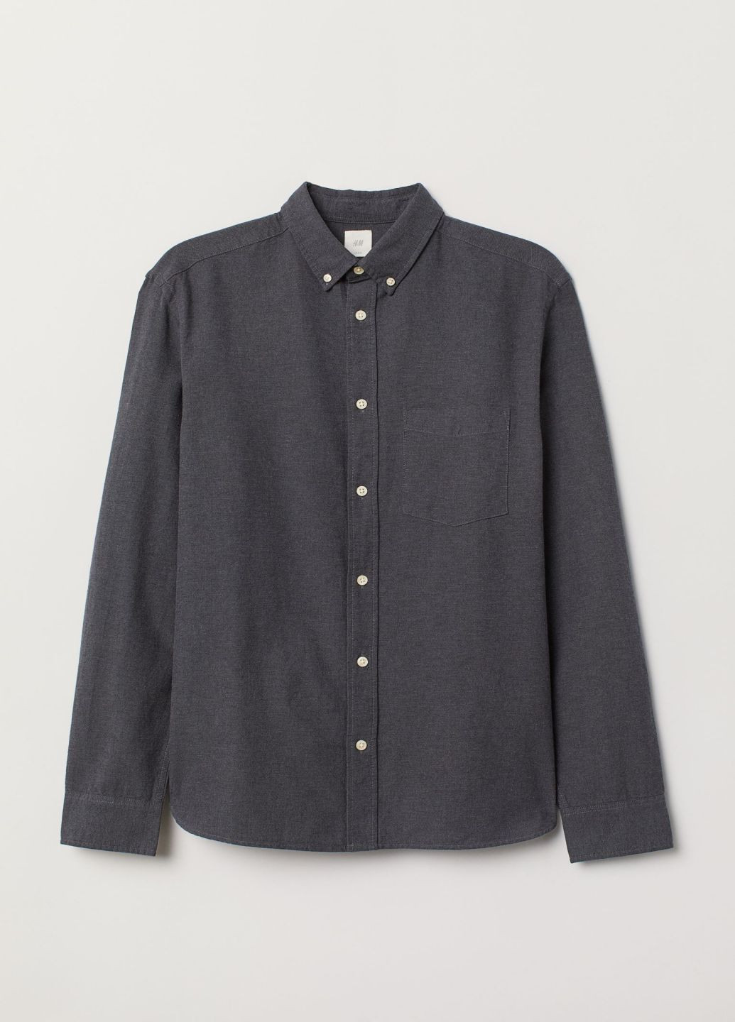 Темно-серая рубашка однотонная H&M